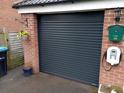 insulated roller garage door in anthracite installed by Henderson in Chester